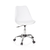 Siège de bureau à domicile FANCY PRO blanc avec étoile et cinq roulettes de hjh OFFICE – vue à 360° (vue de face 20°)