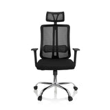 Siège de bureau à domicile ZH 200 noir avec dossier en maille et base à cinq roulettes de hjh OFFICE – vue à 360° (vue de face 0°)
