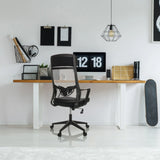 Siège de bureau à domicile NEKEO noir avec dossier en maille et accoudoirs de hjh OFFICE