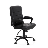 Siège de direction pour bureau à domicile ERGOSMOOTH BIG noir, capitonné, sur base à cinq roulettes de hjh OFFICE – vue à 360° (vue de trois quarts avant 60°)