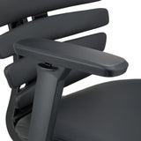 Accoudoir du siège de bureau de qualité professionnelle ERGO LINE II PRO en cuir noir de hjh OFFICE