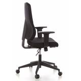 Siège de bureau de qualité professionnelle PRO-TEC 100 noir avec accoudoirs et base à cinq roulettes de hjh OFFICE – vue à 360° (vue de profil 100°)