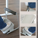 Repose-pieds PODI FMW en gris clair avec profil antidérapant et un rouleau de massage rembourré de hjh OFFICE