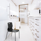 Chaise à quatre pieds T36 V noire avec coque d'assise minimaliste de hjh OFFICE