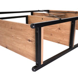Raccord d'angle en métal noir et éléments en bois de chêne de l'Étagère Kalag Eco de hjh LIVING