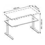 Technische Zeichnung des Schreibtischs XBHM 16 WC mit 1600 × 800 mm von hjh OFFICE PRO