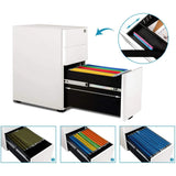 Tiroirs extractibles avec divers classeurs du Caisson sur roulettes COLOR I de hjh OFFICE