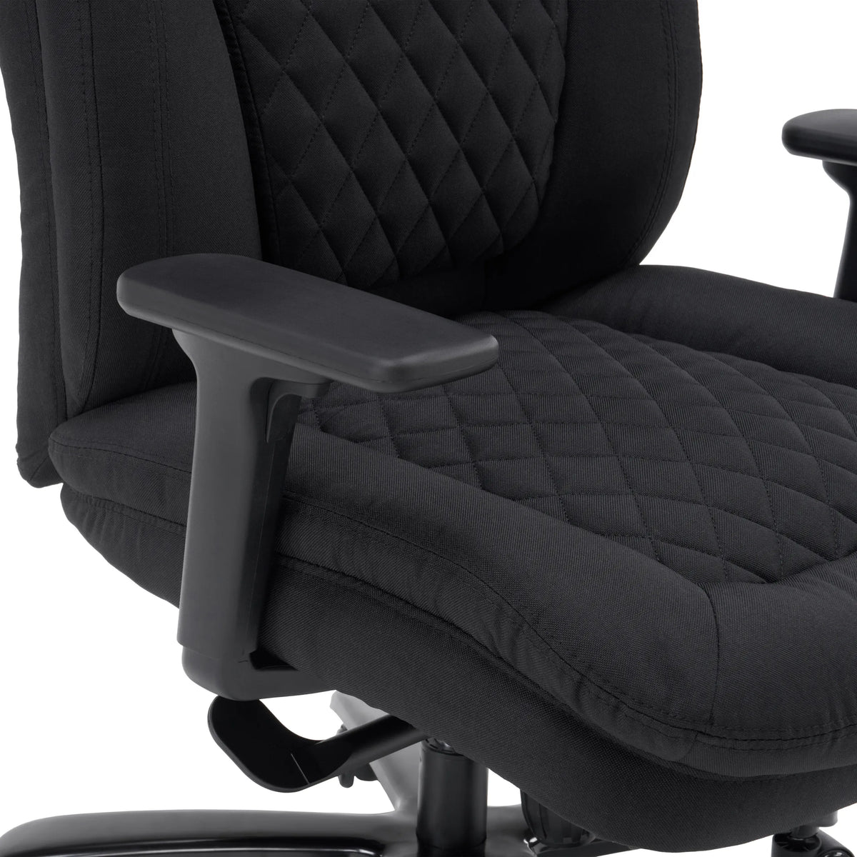 Accoudoir et rembourrage en tissu capitonné du siège pivotant XXL Pullmann Gen2 en noir de hjh OFFICE