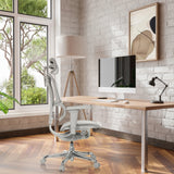 Siège de direction de luxe ERGOHUMAN SLIM ULTRA G GEN2 avec revêtement en maille grise dans un bureau à domicile lumineux de hjh OFFICE