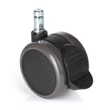 Roulettes 5x ROLO STOP 11mm/65mm noires pour sols durs avec frein de blocage de hjh OFFICE – vue à 360° (vue de face 0°)