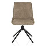 Chaise rembourrée beige TARVISO I avec piètement quatre étoiles noir de hjh LIVING – vue à 360° (vue de face 0°)
