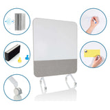 Tableau blanc VISION BOARD gris avec tablette intégrée, roulettes et surface phono-absorbante de hjh OFFICE