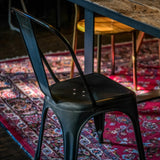 Chaise de bistrot VANTAGGIO BRUSH en métal noir avec dossier courbé de hjh OFFICE