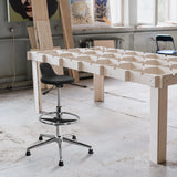 Tabouret pivotant TOP WORK 03 I noir avec pied en étoile chromé et vérin à gaz de hjh OFFICE