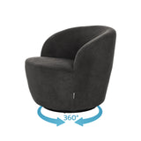 Fonction pivotante à 360 degrés du Fauteuil de salon gris BRAMWICH de hjh LIVING