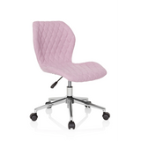 Chaise pivotante pour des enfants JOY II rose avec aspect capitonné et base à cinq roulettes de hjh OFFICE – vue à 360° (vue de trois quarts avant 40°)