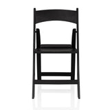 Chaise d'extérieur noire TRAVANO 1 avec dossier et structure carrée de hjh LIVING – vue à 360° (vue de face 0°)