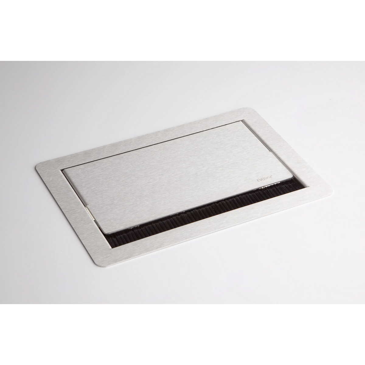 Silberne Steckdosenleiste des Zubehörs ELDOSE0 mit Klappdeckel und Bürstenleiste von hjh OFFICE PRO