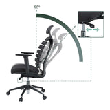 Dossier réglable et vérin à gaz du siège de bureau de qualité professionnelle ERGO LINE II PRO avec un angle d'inclinaison de 90° de hjh OFFICE