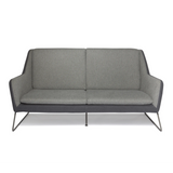 Canapé lounge LAGUN gris clair avec des accents gris foncé et des pieds métalliques fins de hjh OFFICE – vue à 360° (vue de face 0°)