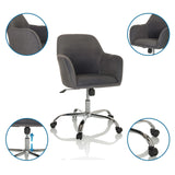 Siège de bureau à domicile SOLAO 300 gris foncé avec piètement chromé et roulettes de hjh OFFICE