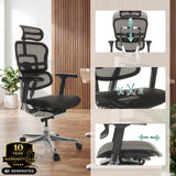 Siège de direction de luxe ERGOHUMAN GEN2 avec appuie-tête et profondeur d'assise réglables de hjh OFFICE (image générée par IA)