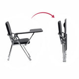 Mécanisme de pliage de la Chaise pliante Esto T en noir en position ouverte et pliée de hjh OFFICE