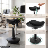 Assise réglable en hauteur et pied pivotant à 360 degrés du siège assis-debout Balance Sit Ergo de hjh OFFICE (image générée par IA)