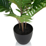 Pot de fleurs noir avec feuilles vertes de la Plante artificielle ARECA de hjh OFFICE