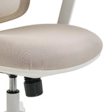 Assise rembourrée en tissu beige du Siège de bureau de qualité professionnelle ERGOMY W avec cadre blanc de MyBuero