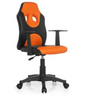 Kinderdrehstuhl KID GAME AL in Schwarz-Orange mit Armlehnen und Rollen von hjh OFFICE