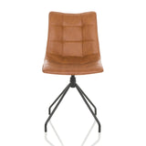 Chaise rembourrée marron TARVISO PU avec surpiqûres et structure à quatre pieds de hjh OFFICE – vue à 360° (vue de face 0°)