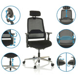 Fonctions réglables du Siège de bureau de qualité professionnelle TERARO AX en noir de hjh OFFICE