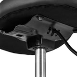 Dessous de l'assise avec vérin à gaz et connexion par câble du siège de bureau Sattix en noir de hjh OFFICE