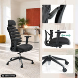 Siège de bureau de qualité professionnelle ERGO LINE II PRO en noir avec accoudoirs réglables et pied à roulettes de hjh OFFICE