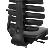 Arrière du dossier avec traverses horizontales de la chaise de comptoir ERGO LINE II WORK en noir de hjh OFFICE