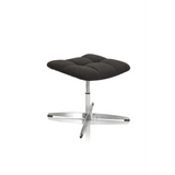 Tabouret rembourré noir SARANTO avec assise carrée et piètement étoile en métal de hjh OFFICE – vue à 360° (vue de trois quarts avant 40°)