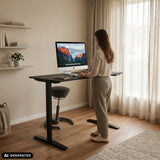 Bureau réglable en hauteur électriquement STAND CARBON en noir de hjh OFFICE (image générée par IA)