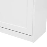 Porte blanche et bord du boîtier de l'armoire à chaussures Estha 11 de hjh LIVING