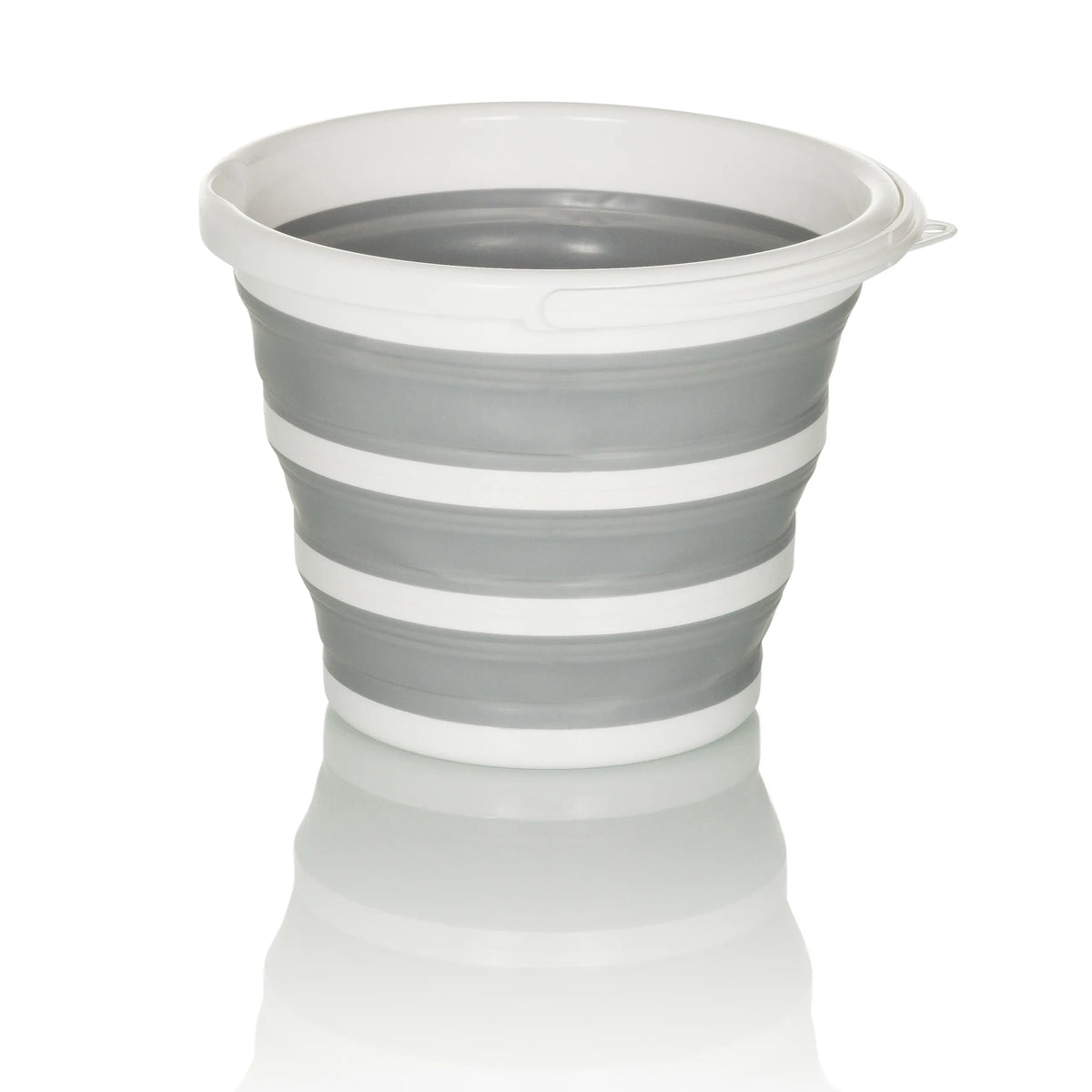 Conteneur pliable CLEAN SILR gris et blanc avec structure pliable et bord blanc de hjh OFFICE – vue à 360° (vue de profil 270°)
