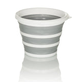 Conteneur pliable CLEAN SILR gris et blanc avec structure pliable et bord blanc de hjh OFFICE – vue à 360° (vue de profil 270°)
