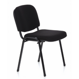 Chaise à quatre pieds XT 600 SW noire avec assise et dossier rembourrés de hjh OFFICE – vue à 360° (vue de trois quarts avant 60°)
