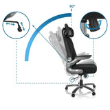 Dossier réglable avec inclinaison à 90 degrés du Siège pivotant XXL INSTRUCTOR T I PRO de hjh OFFICE