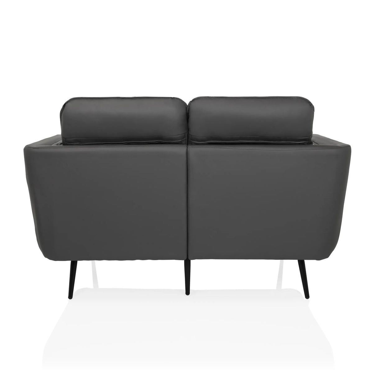 Vue arrière du canapé lounge VINTALUX gris avec pieds noirs de hjh LIVING