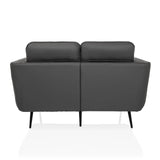 Vue arrière du canapé lounge VINTALUX gris avec pieds noirs de hjh LIVING