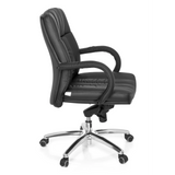 Siège pivotant XXL G 100 noir avec rembourrage capitonné et piètement à cinq roulettes de hjh OFFICE – vue à 360° (vue de profil 80°)