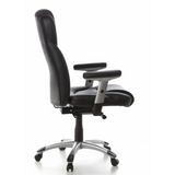 Siège de direction professionnelle EMBASSY 200 L noir avec accoudoirs et base argentée à cinq roulettes de hjh OFFICE – vue à 360° (vue de profil 100°)