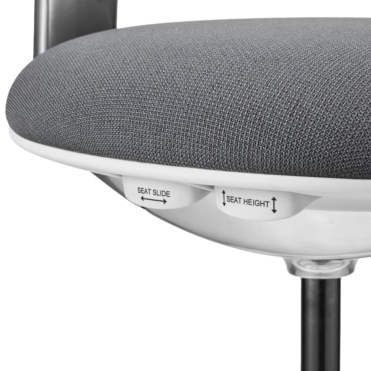 Réglage de la hauteur et de la profondeur d'assise de la Chaise de travail TOP WORK 40 W en gris foncé de hjh OFFICE