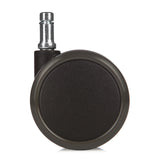 Roulettes 5x ROLO 10mm/65mm noires pour sols durs avec goupille métallique argentée de hjh OFFICE
