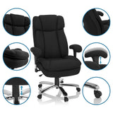 Siège pivotant BUILDER XXL I noir avec revêtement en tissu, hauteur réglable et roulettes de hjh OFFICE